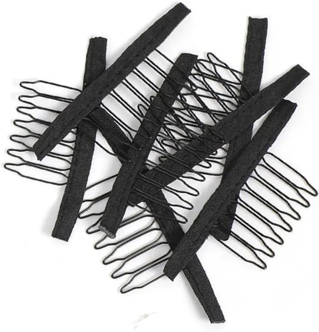 Main image of 20 Pieces Wig Combs Wig Clips Wig Combs to Secure Wig 7-teeth Wig Accessories Tools For Making Wig Caps Wig Comb (Black,20 Pcs)