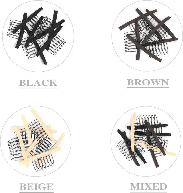 Alt view image 3 of 6 - 20 Pieces Wig Combs Wig Clips Wig Combs to Secure Wig 7-teeth Wig Accessories Tools For Making Wig Caps Wig Comb (Black,20 Pcs)