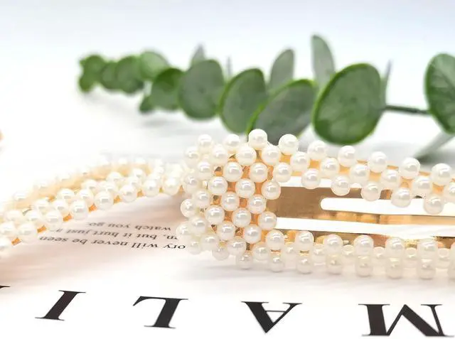 Alt view image 3 of 7 - BlingKingdom 2 PCS 3.3" Pearl Hair Clips, Snap Barrettes for Girls Women | Pearl Snap Hair Clips, Tightly, Elegant and Sweet Hair Styles, for Bridesmaid, Wedding