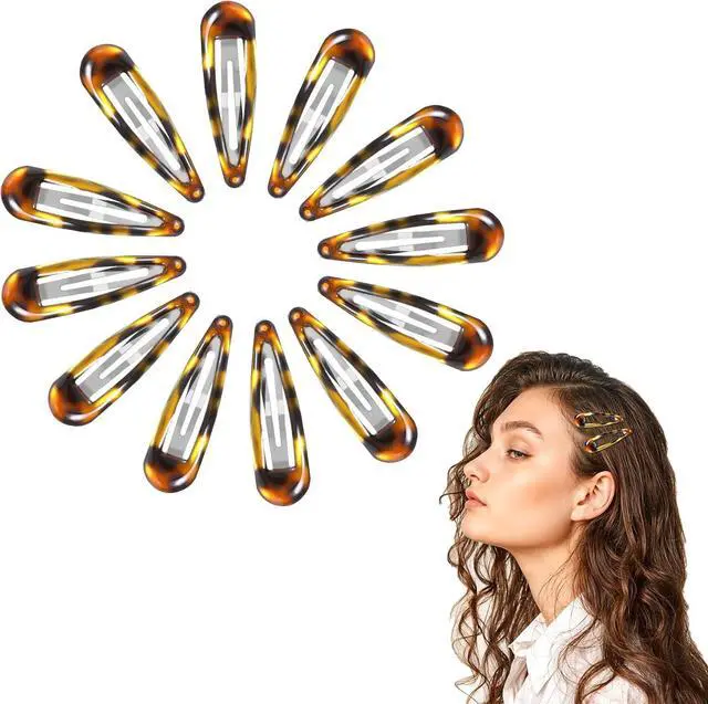 Main image of Nogeqi 12PCS Metal Snap Hair Clips Tortoise, Hair Barrettes for Women, Hair Snap Clips for Women, Vintage Tortoise Hair Clips Snap, Snap Barrettes for Women Girls Suitable for All Hair Types