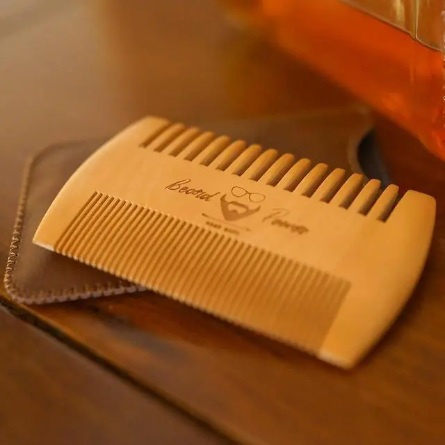 Alt view image 7 of 7 - Wooden Beard comb for Men with Travel Case | Small Pocket Size, Nature Wood, Hair & Beard Use, Deer Print