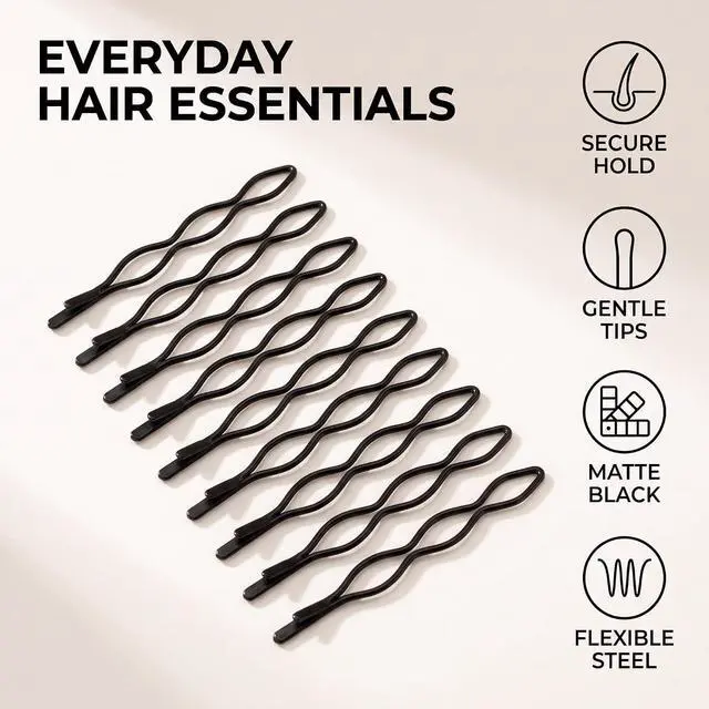 Alt view image 2 of 7 - 12 Pcs Mini Bobby Pins, Vintage Hair Pins in Black, Invisible Bangs Clips for Women and Girls Decorative Wedding Dainty Accessories Headwear