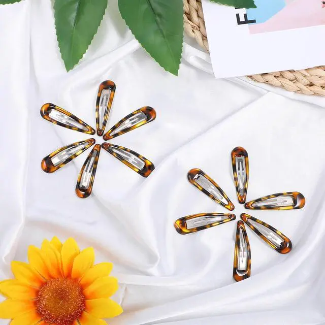 Alt view image 7 of 7 - Nogeqi 12PCS Metal Snap Hair Clips Tortoise, Hair Barrettes for Women, Hair Snap Clips for Women, Vintage Tortoise Hair Clips Snap, Snap Barrettes for Women Girls Suitable for All Hair Types