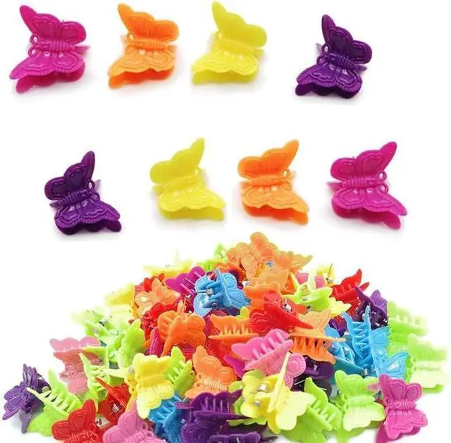 Main image of MUUZLL 50 Pack Butterfly Hair Clips Pastel Mini Cute Accessories For 90S Girls Women, Matte Colors Assorted Color, Beautiful And Random Colour