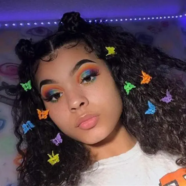 Alt view image 3 of 6 - MUUZLL 50 Pack Butterfly Hair Clips Pastel Mini Cute Accessories For 90S Girls Women, Matte Colors Assorted Color, Beautiful And Random Colour
