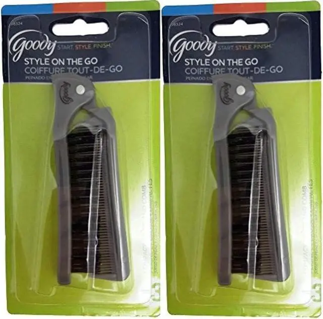 Main image of Goody 08524 Style On The Go Compact Brush and Comb Combo (Pack of 2); Maintain Your Look On the Go; Perfect Size for Purse, Pocket or Tote Bag; Measures Approx. 8.25" When Unfolded & 4.5" When Folded