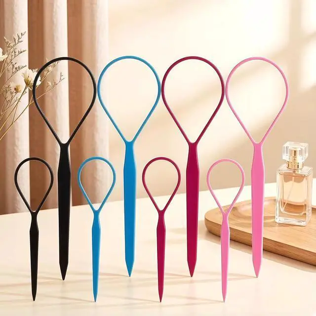 Alt view image 2 of 7 - Topsy Tail Hair Tool Set, Ponytail Maker Loop Styling Tools, 2 Sizes, Multicolor, 8 Piece