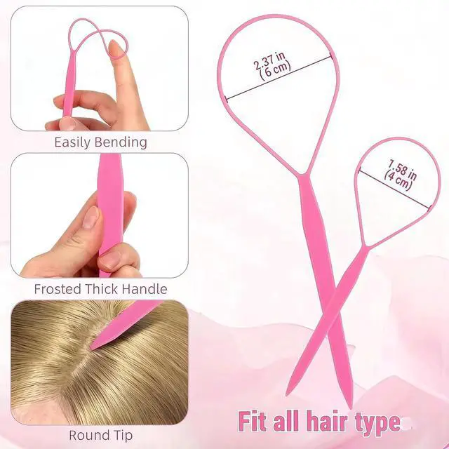 Alt view image 3 of 7 - Topsy Tail Hair Tool Set, Ponytail Maker Loop Styling Tools, 2 Sizes, Multicolor, 8 Piece
