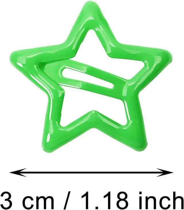 Alt view image 2 of 6 - Penta Angel Star Hair Clips 12Pcs Small Metal Star Snap Hair Clips Barrettes Decoration Accessories for Women (Green)