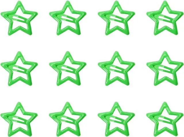 Main image of Penta Angel Star Hair Clips 12Pcs Small Metal Star Snap Hair Clips Barrettes Decoration Accessories for Women (Green)