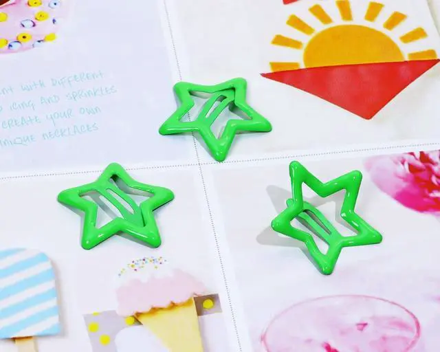 Alt view image 3 of 6 - Penta Angel Star Hair Clips 12Pcs Small Metal Star Snap Hair Clips Barrettes Decoration Accessories for Women (Green)