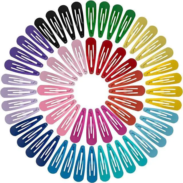 Main image of BetyBedy 60 Pcs Hair Barrettes, Non-Slip Hair Clips, 2 Inch Metal Hairpins Accessories for Toddlers, Girls, Kids, Teens, Women (15 Assorted Colors)