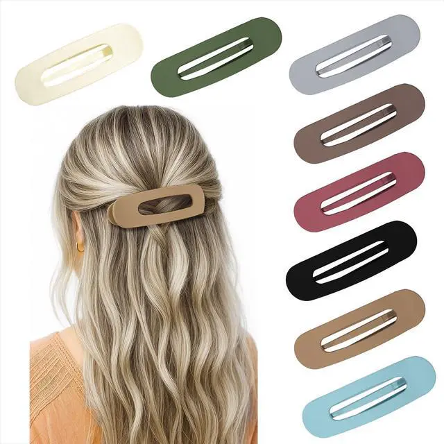 Main image of 8PCS Flat Hair Claws Matte Non-Slip Clips for Women, Strong Hold Hair Accessories for All Hair Types, Daily Wedding Party Date Beach Use (Style1(Flat))