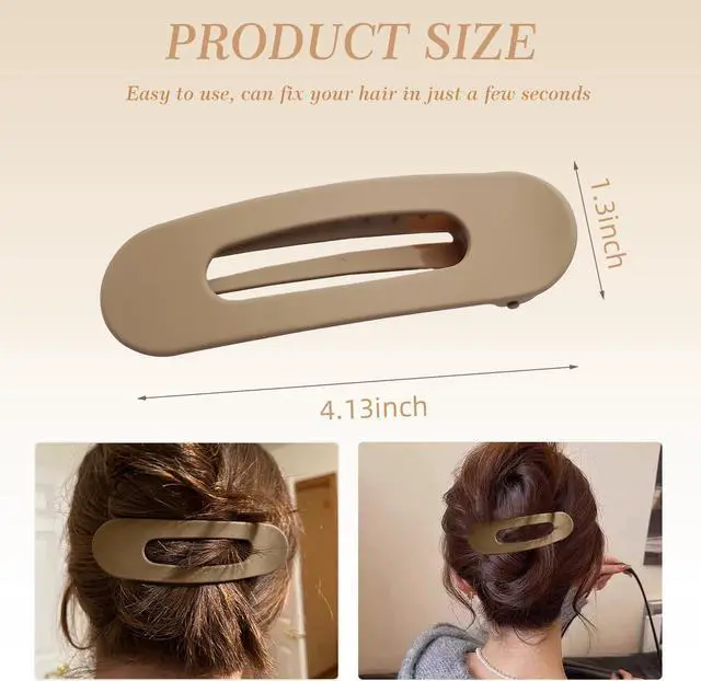 Alt view image 3 of 7 - 8PCS Flat Hair Claws Matte Non-Slip Clips for Women, Strong Hold Hair Accessories for All Hair Types, Daily Wedding Party Date Beach Use (Style1(Flat))