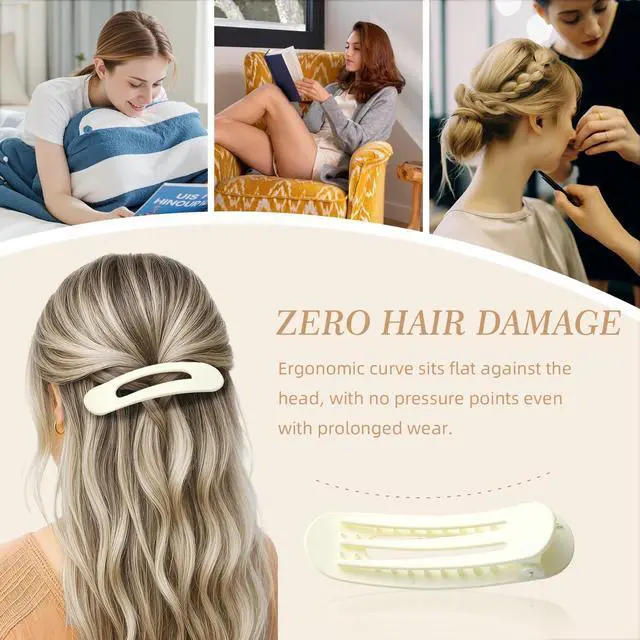 Alt view image 4 of 7 - 8PCS Flat Hair Claws Matte Non-Slip Clips for Women, Strong Hold Hair Accessories for All Hair Types, Daily Wedding Party Date Beach Use (Style1(Flat))