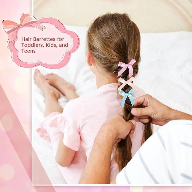 Alt view image 6 of 7 - 100Pcs Bow Hair Clips, Small Hair Bow Clip for women Girls, Mini Cute bowknot Hair Clips Barrettes Pins Metal Y2k Hair Accessories for Braids Teens Stage Concert Christmas Ballet Style