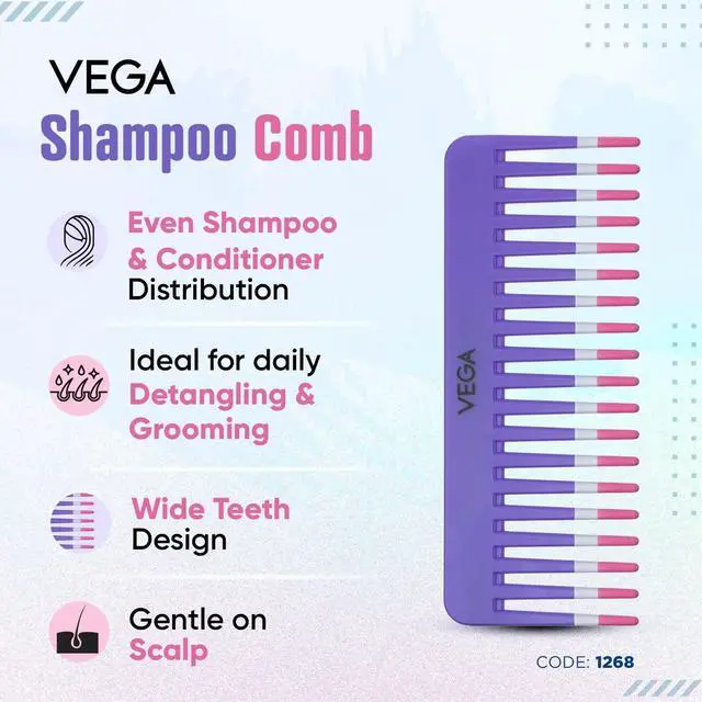 Alt view image 3 of 7 - Neighbours Lane Vega Shampoo Comb 1268 1 Pcs by Vega Product