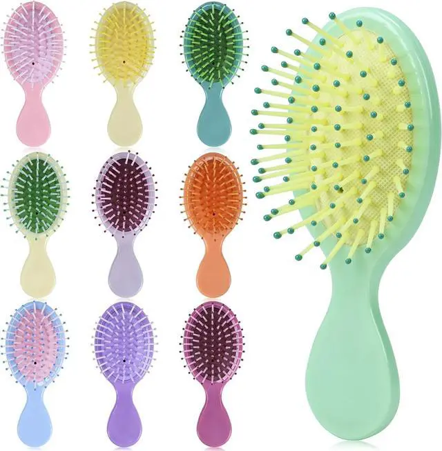Main image of TKOnline 10 Pack Small Hair Brush Air Cushion Hairbrush Travel Detangling Brush Oval Scalp Massage Combs Mini Wet Hair Brush for Women Girls