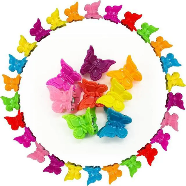 Main image of 55 Packs Assorted Color Butterfly Hair Clips Beautiful Mini Hair Clips for Women, Girls Cute Hair Accessories for Party, Wedding, Daily Use