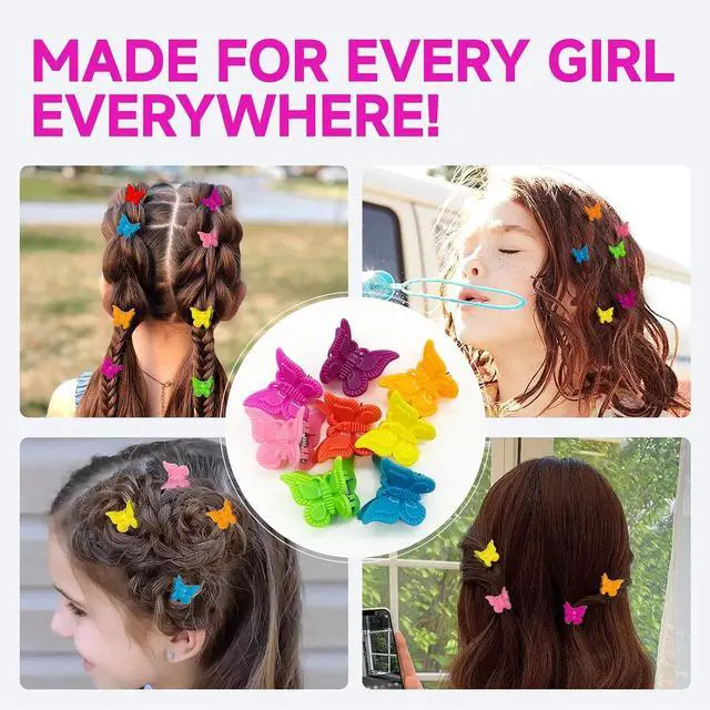 Alt view image 4 of 7 - 55 Packs Assorted Color Butterfly Hair Clips Beautiful Mini Hair Clips for Women, Girls Cute Hair Accessories for Party, Wedding, Daily Use