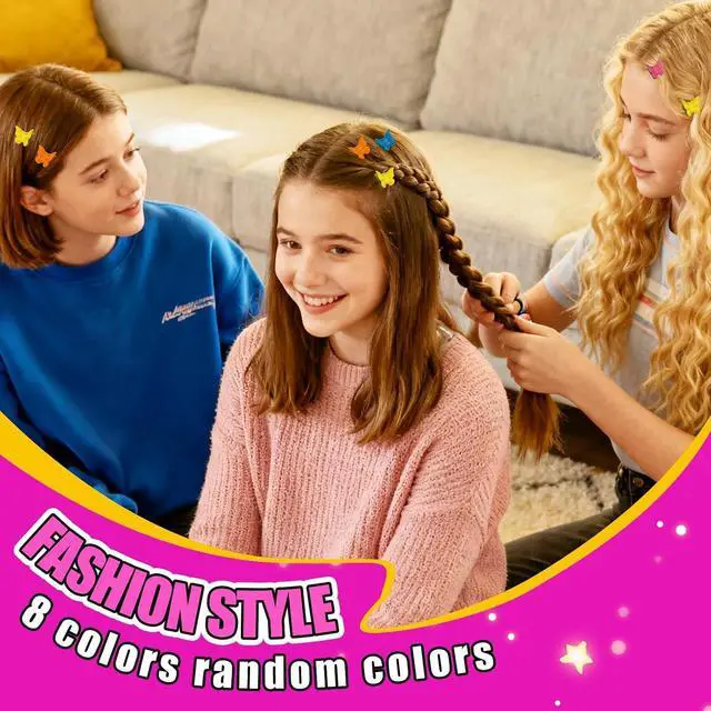 Alt view image 6 of 7 - 55 Packs Assorted Color Butterfly Hair Clips Beautiful Mini Hair Clips for Women, Girls Cute Hair Accessories for Party, Wedding, Daily Use