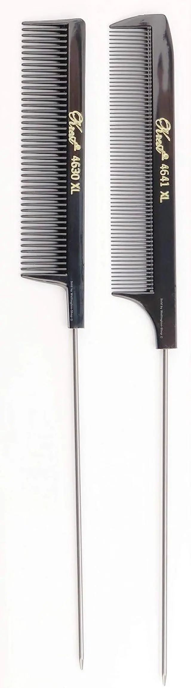 Main image of Krest Pintail Combs Weaving Foiling Fine Tooth Rattail Hair Comb XL. 2 PC.