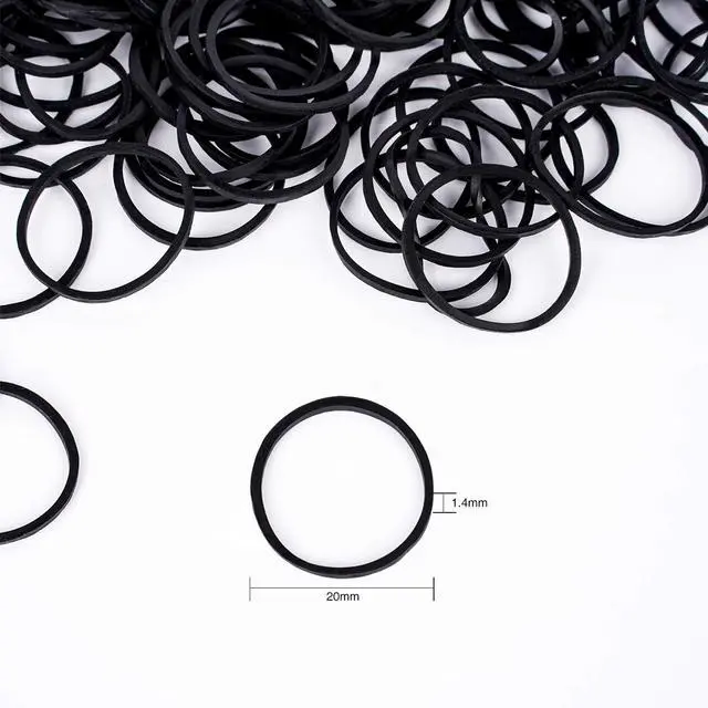 Alt view image 4 of 7 - HOYOLS Black Rubber Bands for Hair, 600 Pcs, 3/4 Inch Hair Ties | Small Elastics with Strong Stretch for Braids, Dreadlocks, Thick Hair, Ponytails and Daily Styling