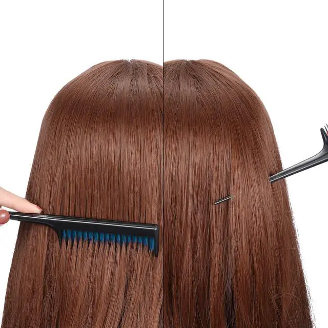 Alt view image 3 of 6 - Leinuosen 3 Pcs 8 Inch Rat Tail Teasing Hair Comb,Black and Blue | Fine Tooth Styling for Backcombing Volume, Lightweight Sectioning with Pick Tail, Parting Tool for Women Salon