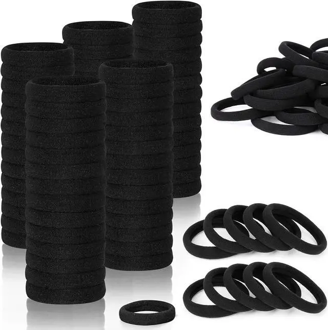 Main image of Hair Ties for Girls Elastic Hair Tie 200 PCS Black Soft for Medium Hair Hair Accessories for Women Perfect for Long Lasting Braids Ponytails and More Pain Free Hair Ponytail Holders Hair Elastic Band