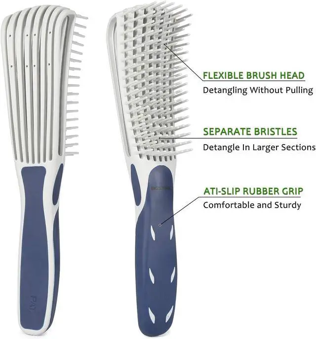 Alt view image 2 of 7 - BESTOOL Detangling Brush for Curly and Natural Black Hair, Afro 3/4abc Texture, Faster and Easier Detangling of Wet or Dry Hair with No Pain (Blue)