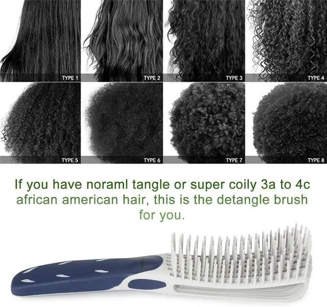 Alt view image 3 of 7 - BESTOOL Detangling Brush for Curly and Natural Black Hair, Afro 3/4abc Texture, Faster and Easier Detangling of Wet or Dry Hair with No Pain (Blue)