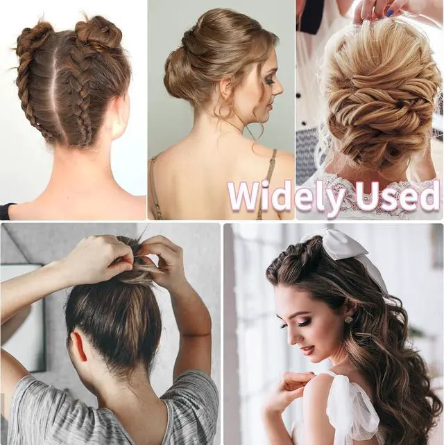 Alt view image 6 of 6 - U Shaped Hair Pins, 100PCS 2.4inch Bun Hair Pins for Women Kids Girls Hairdressing Salon with Storage Box, for All Hair Types - Brown