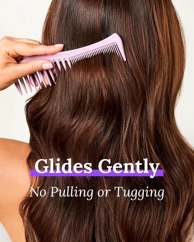 Alt view image 5 of 7 - Detangling Hair Comb for Women - 2-Sided Gentle Styling Comb With Wide and Fine Teeth - Conditioning and Detangling Comb for Thin, Thick, Curly, Straight, and All Other Womens Hair Types by Keranique
