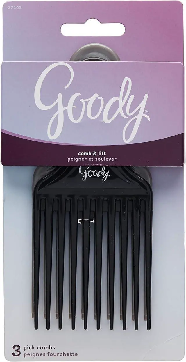 Alt view image 2 of 4 - Goody Comb & Lift Hair Pick, 3 Count, Assorted Colors (Pack of 2)