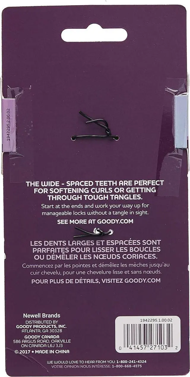 Alt view image 3 of 4 - Goody Comb & Lift Hair Pick, 3 Count, Assorted Colors (Pack of 2)