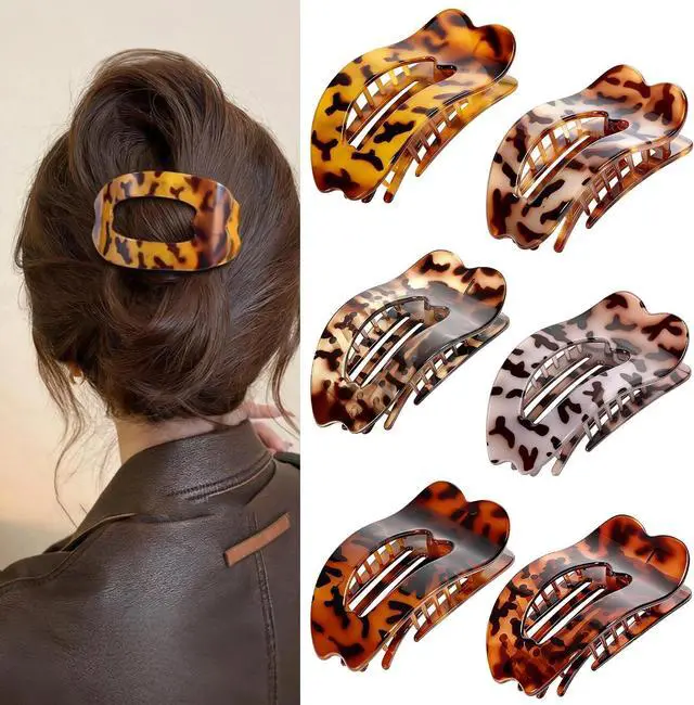 Main image of Flat Hair Clips for Women, 6 PCS Flat Claw Clips for Women | Duckbill Hair Clips for Girls, Strong No-Slip Grip Hair Clip for Thick Thin Curly Hair