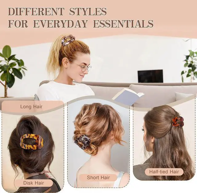 Alt view image 3 of 7 - Flat Hair Clips for Women, 6 PCS Flat Claw Clips for Women | Duckbill Hair Clips for Girls, Strong No-Slip Grip Hair Clip for Thick Thin Curly Hair