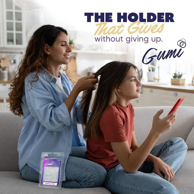 Alt view image 5 of 5 - Gumi good Ouchless Hair Elastics, Clear, Extra Small, 1/2 Inch | Snag-free, stretchy hair ties glide off without pulling; secure hold for fine or thick hair, ponytails, braids and buns.