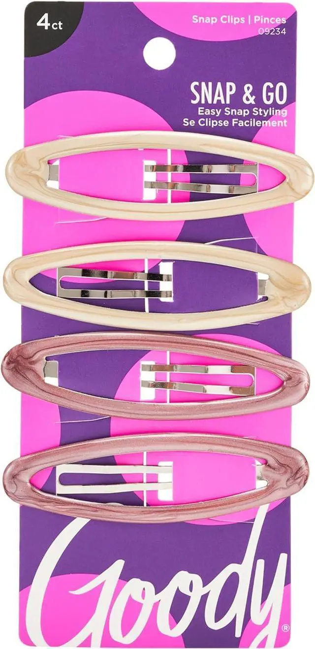 Main image of Goody Classics Goody Kids Epoxy Contour Snap Clips - 4 Count,Assorted Colors - Just Snap Into Place - Suitable For All Hair Types - Pain-Free Hair Accessories For Women And Girls - All Day Comfort