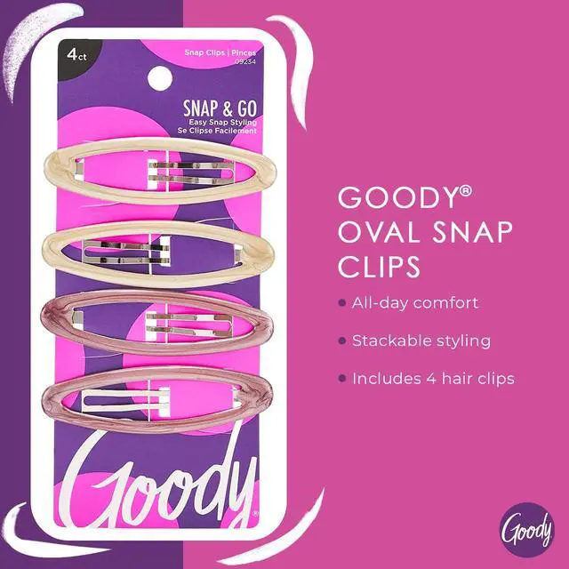 Alt view image 2 of 4 - Goody Classics Goody Kids Epoxy Contour Snap Clips - 4 Count,Assorted Colors - Just Snap Into Place - Suitable For All Hair Types - Pain-Free Hair Accessories For Women And Girls - All Day Comfort