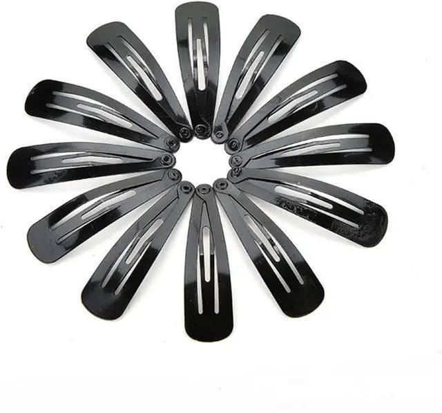 Alt view image 3 of 4 - Black Snap Hair Clips, 12 Pcs Hair Barrettes for Women, 2 Inch | Non-slip Metal Hair Barrette Accessories for Girls, Women, Kids Teens or Toddlers