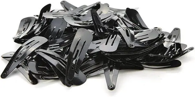Alt view image 4 of 4 - Black Snap Hair Clips, 12 Pcs Hair Barrettes for Women, 2 Inch | Non-slip Metal Hair Barrette Accessories for Girls, Women, Kids Teens or Toddlers