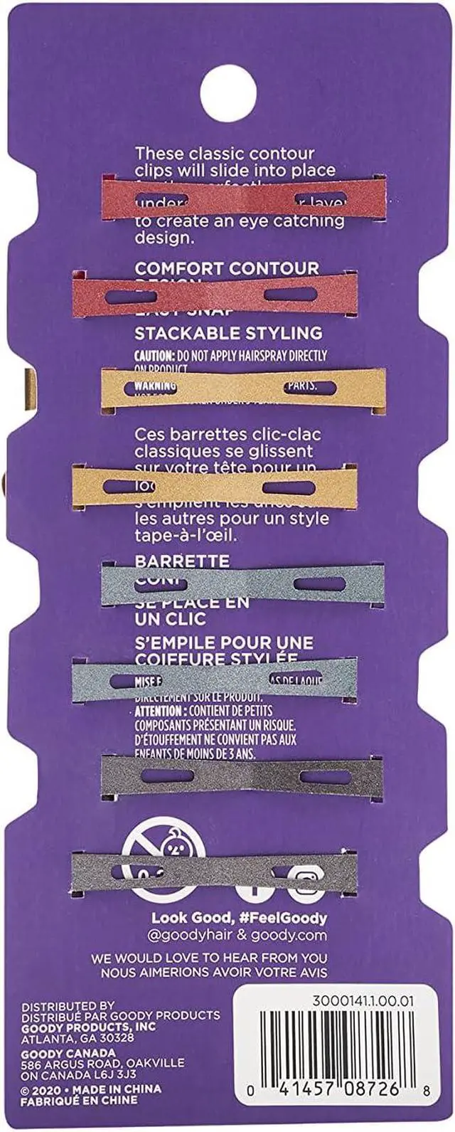 Alt view image 2 of 2 - Goody Snap & Go Contour Clips, Assorted Metallic Colors, 8CT