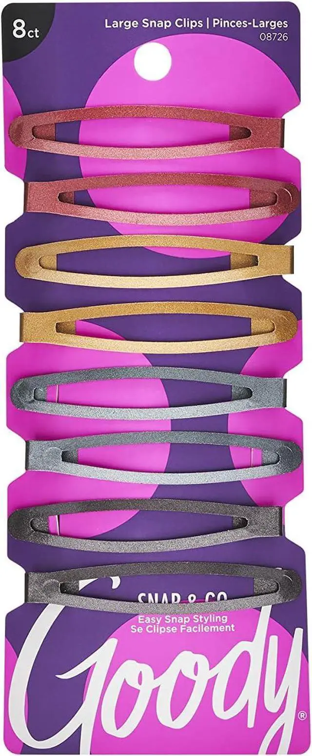 Main image of Goody Snap & Go Contour Clips, Assorted Metallic Colors, 8CT
