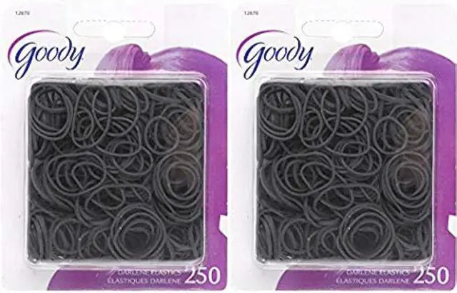 Main image of Goody Classics Girls Rubberband, Black, 250 Count (Pack of 2)