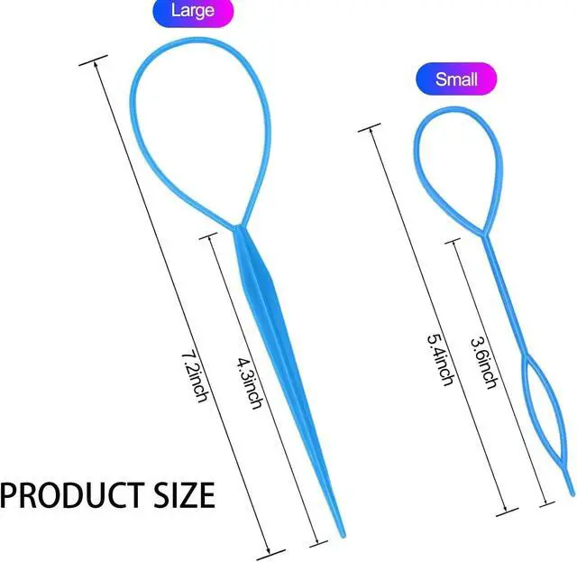 Alt view image 2 of 7 - Pony Hair Tail Tools, Hair Loop Styling Tool French Braiding Hair Tool | ZTRHYOO 6pcs Hair Braid Accessories Ponytail Maker for Women Girls, Ponytail Hair Pull Through Tool (2pink+2blue+2purple)