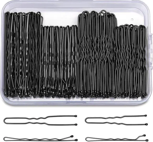 Main image of 200 Pcs Bobby Pins U Shaped Hair Pins Kit for Women, Black | Versatile Size, Bulk Quantity, All You Need in One Set