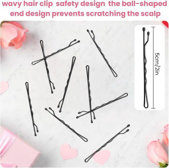Alt view image 2 of 6 - Black Bobby Pins, Reusable Invisible Wave Anti-Slip Hair Clips with Storage Case, for Women, Girls, and Children (Black -01)