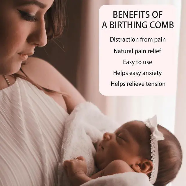 Alt view image 4 of 5 - Wooden Labor Comb for Women, Labor and Delivery Essentials for Pregnant Women, Natural Birthing Comb Baby Shower Gifts with Cloth Bag