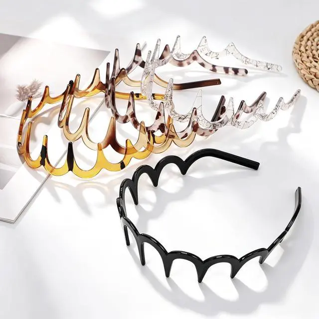 Alt view image 7 of 7 - JATEBI 5 Pcs Non Slip Comb Headband with Teeth for Women | Zig Zag Headbands Classic Wavy Claw Headband 90s U-Shaped Fashion Hair Accessories for Everyday Styling & Workout